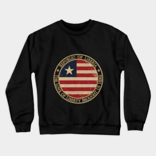 Vintage Republic of Liberia Africa African Flag Crewneck Sweatshirt